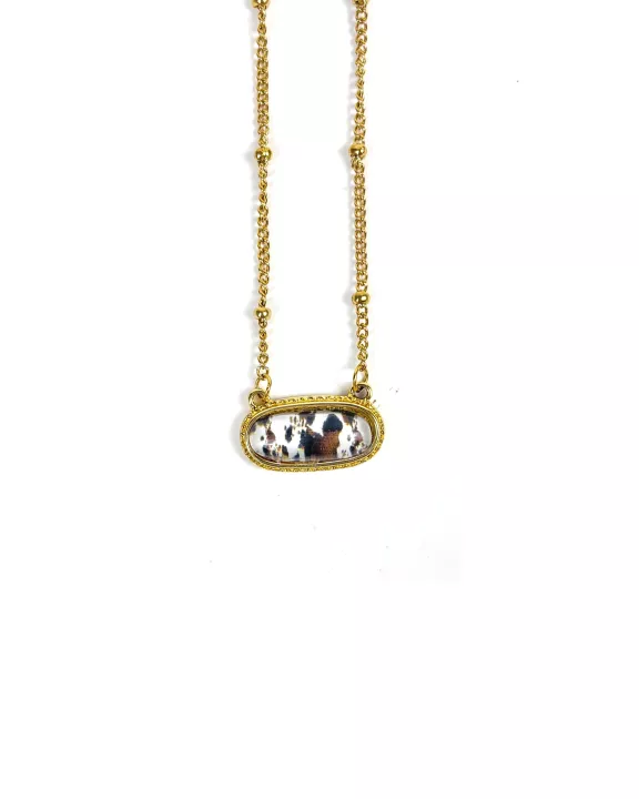 Brown Cowhide Necklace