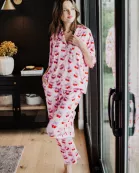 Cherry Bow Repeat Wholesale Pajama Pants Set