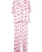 Pink Santa Face Wholesale Matching Holiday PJs