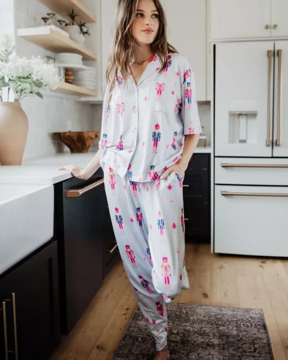 Nutcrackers Light Blue Women's Christmas Pajamas