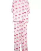 Pink Santa Face Wholesale Matching Holiday PJs