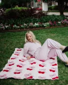 Cherry Bows All Over Wholesale Warm Throw Blanket