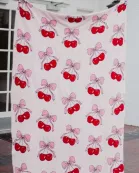 Cherry Bows All Over Wholesale Warm Throw Blanket