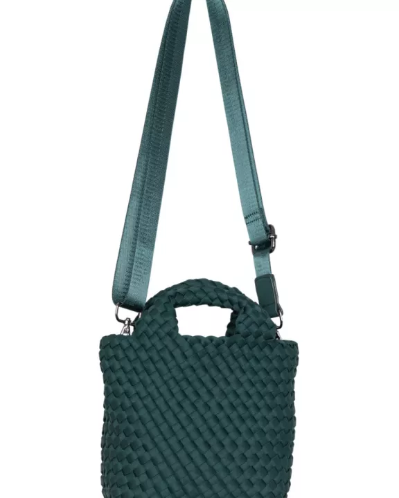 Forest Green Wholesale Woven Bucket Bag Crossbody