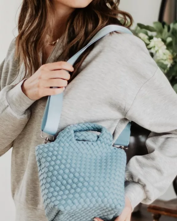 Light Blue Wholesale Bucket Bag Crossbody