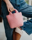 Light Pink Wholesale Woven Mini Bucket Bag