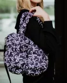 Black Bow Wholesale Mini Puffer Tote Bag