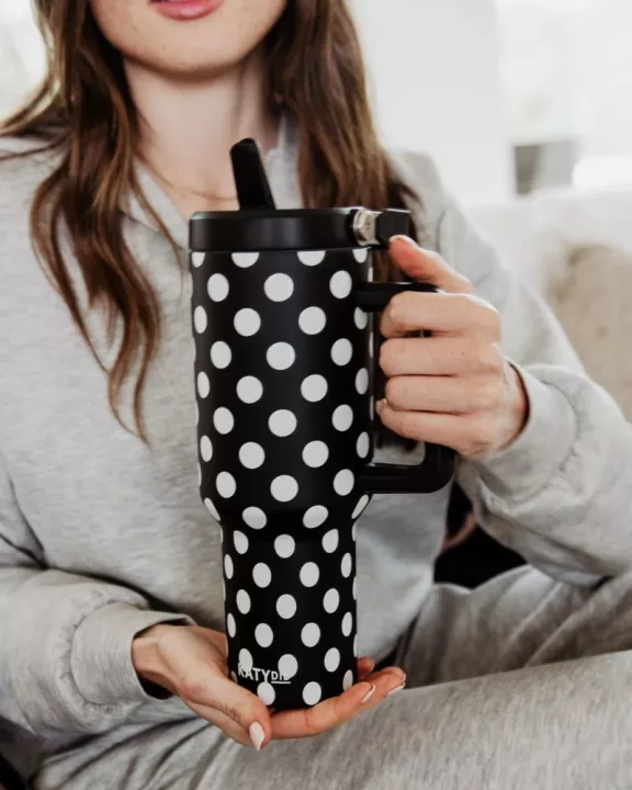 Black & White Polka Dots Wholesale Tumbler Cup