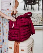Wine Quilted Duffel Wholesale Weekender