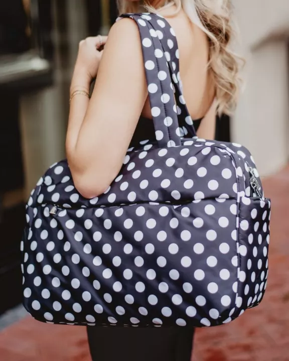 Black & White Polka Dot Wholesale Overnight Bag