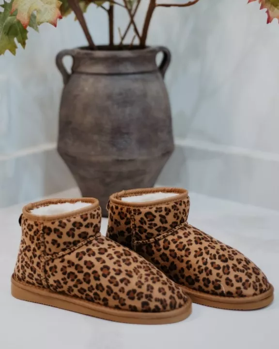 Leopard Print Fur Mini Ankle Wholesale Boots