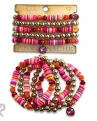 Rubber heishi bead bracelet with Austrian crystal