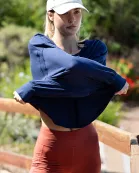COTTON SLUB OPEN BACK LONG SLEEVE TOP