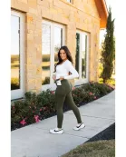Ready to Ship | The Oakley - Olive Green Full-Length Leggings w/ Pockets