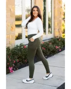 Ready to Ship | The Oakley - Olive Green Full-Length Leggings w/ Pockets