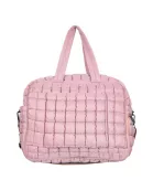 Mauve Quilted Wholesale Garment Duffel Bag w/ Pass-Thru Slip