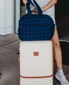 Navy Wholesale Quilted Weekend Duffel Bag w/ Pass-Thru Slip