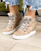 Tiburon Sneaker Wedge in Cream
