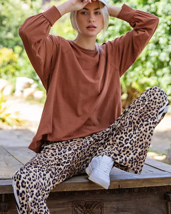 OVERSIZED COTTON SLUB LONG SLEEVE TOP