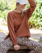 OVERSIZED COTTON SLUB LONG SLEEVE TOP