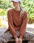 OVERSIZED COTTON SLUB LONG SLEEVE TOP