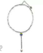 Pearl drop chain necklace with Austrian crystal