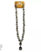 Bead woven flower necklace with Austrian crystal