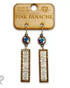 Faceted bead rectangle earring with Austrian crystal