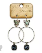 Butterfly charm circle earring with Austrian crystal