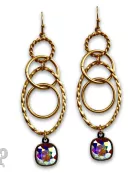 Multi ring earring with Austrian crystal