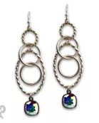 Multi ring earring with Austrian crystal