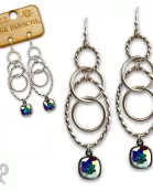 Multi ring earring with Austrian crystal