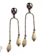 Golden arch earrings with Austrian crystal