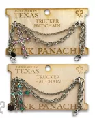 Silver trucker hat chain with Austrian crystal cross charm