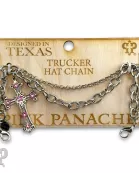 Silver trucker hat chain with Austrian crystal cross charm