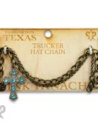 Bronze trucker hat chain with Austrian crystal cross charm