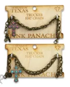 Bronze trucker hat chain with Austrian crystal cross charm