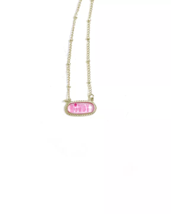 Pink Howdy Necklace