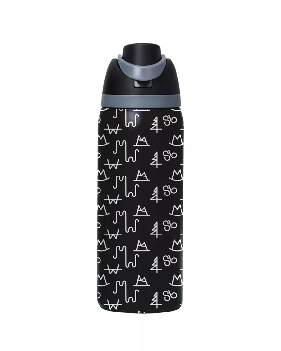 Black Brand Stainless Steel Water Bottle