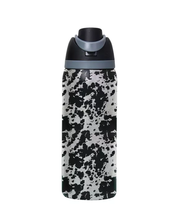Black Cowhide Stainless Steel Water Bottle