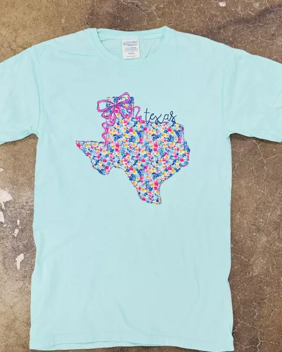 Preppy Floral Texas | Mint | Short Sleeve