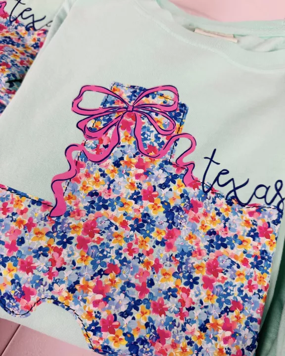 Preppy Floral Texas | Mint | Short Sleeve