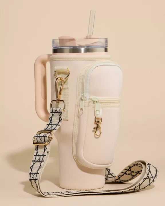 Neoprene Tumbler Crossbody Bag with Strap
