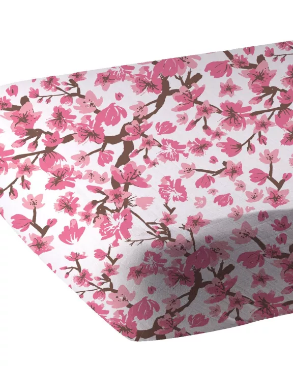 Cherry Blossom Bamboo Muslin Crib Sheet