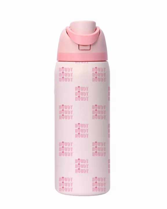Pink Howdy Stainless Steel Water Bottle