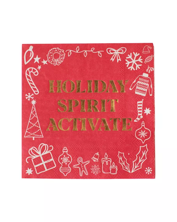 "Holiday Spirit Activate" Cocktail Napkins