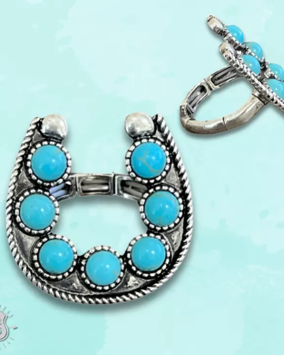 Stone horseshoe stretch ring