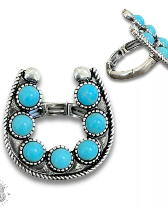 Stone horseshoe stretch ring