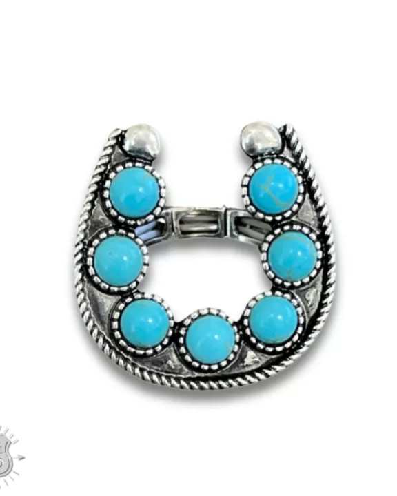 Stone horseshoe stretch ring