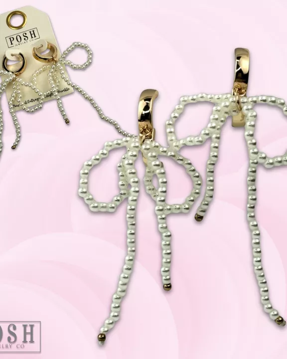 Pearl bow earring